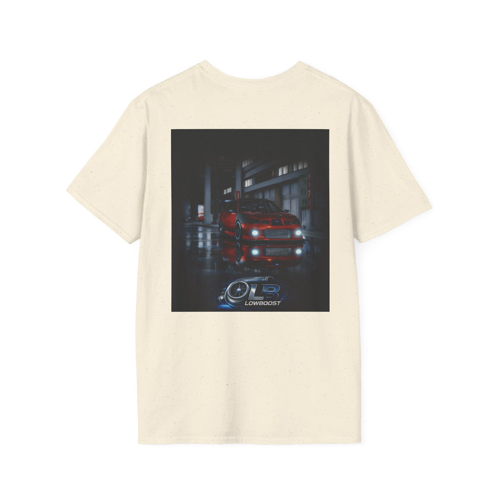 LB Midnight STI T-Shirt — Red WRX STI Night Scene Graphic (Logo on Chest)