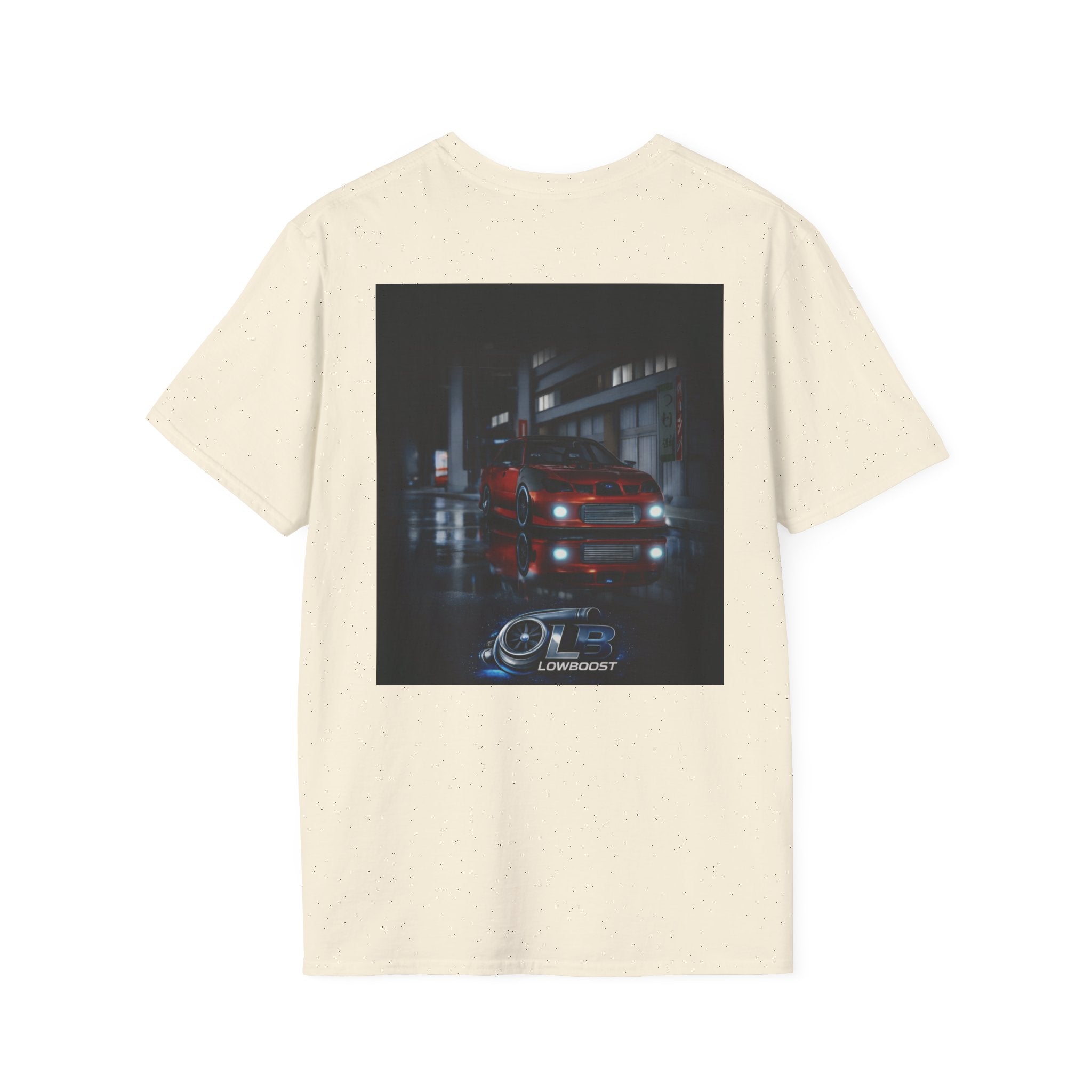 LB Midnight STI T-Shirt — Red WRX STI Night Scene Graphic (Logo on Chest)