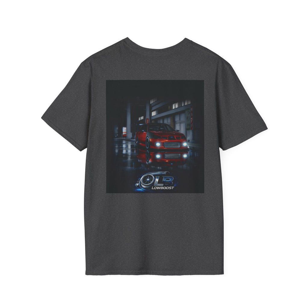 LB Midnight STI T-Shirt — Red WRX STI Night Scene Graphic (Logo on Chest)