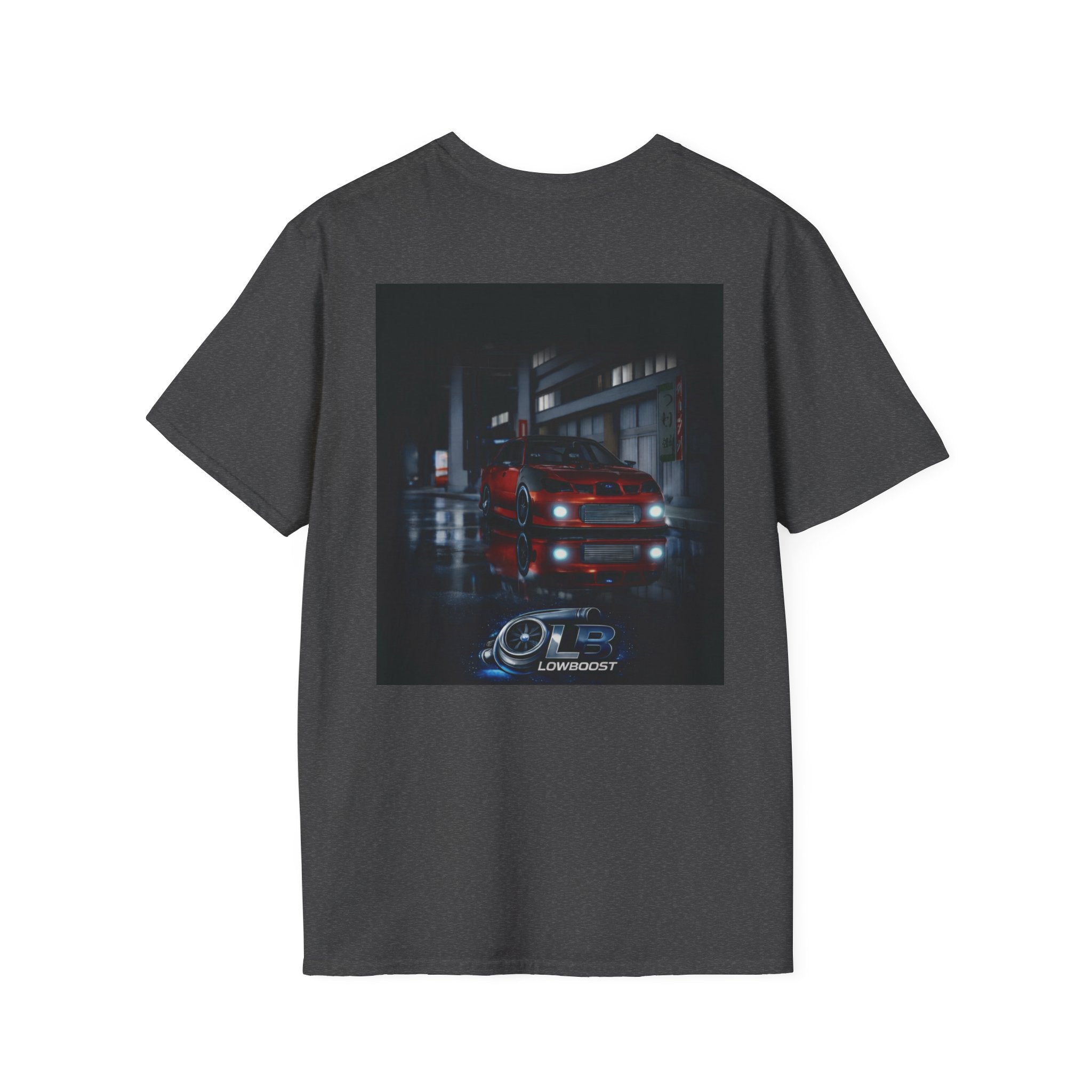 LB Midnight STI T-Shirt — Red WRX STI Night Scene Graphic (Logo on Chest)