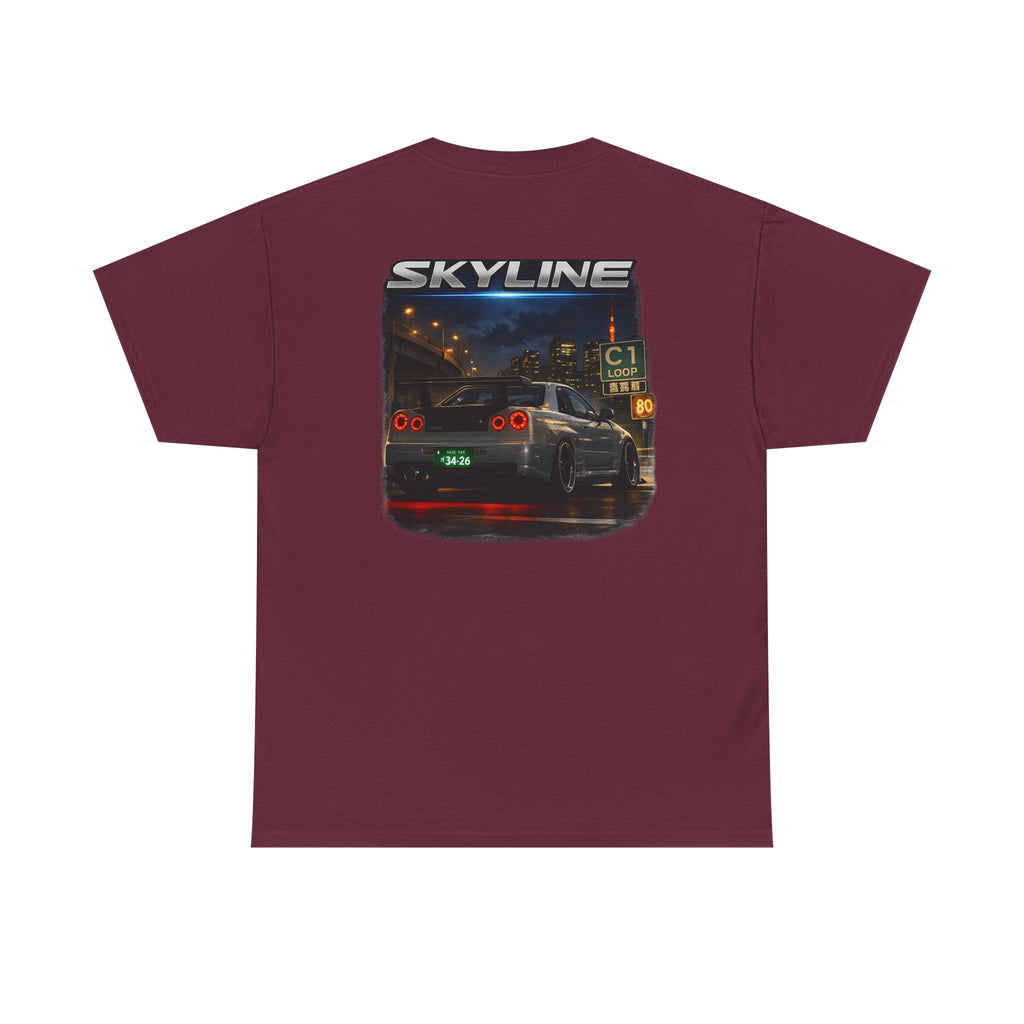 LB Skyline R34 Tee — Heavy Cotton T-Shirt