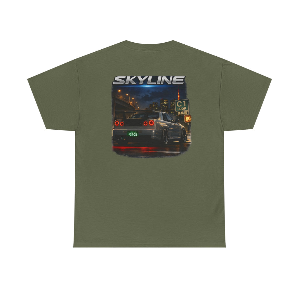 LB Skyline R34 Tee — Heavy Cotton T-Shirt