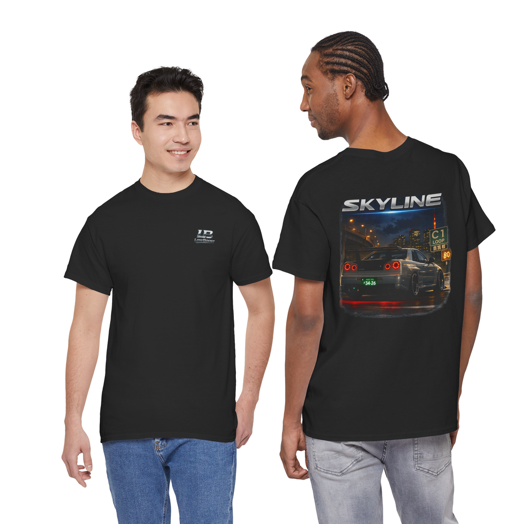 LB Skyline R34 Tee — Heavy Cotton T-Shirt